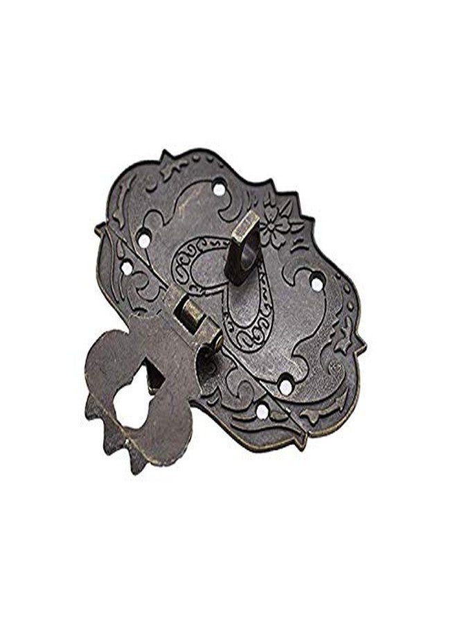 Mcredy Padlock Hasp Karcy 3.4"x2.5" Antique Style Embossing Decorative Hasp Latch Lock Pack of 1 (Medium Size) - Image 2